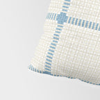 Woven Cross Check Cream x Seaside Blue Pillow Sham Gallery Image 4
