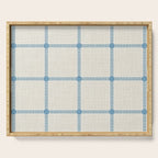 Woven Cross Check Cream x Seaside Blue Serving Tray Gallery Image 1