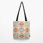 Whimsical Holiday Bows and Florals Pattern  Festive Folk Art Inspired Design Tote Bag Gallery Image 2