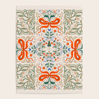 Whimsical Holiday Bows and Florals Pattern  Festive Folk Art Inspired Design Poster Gallery Image 4