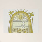 the sun will come up // retro surf art by surfy birdy Welcome Mat Gallery Image 1