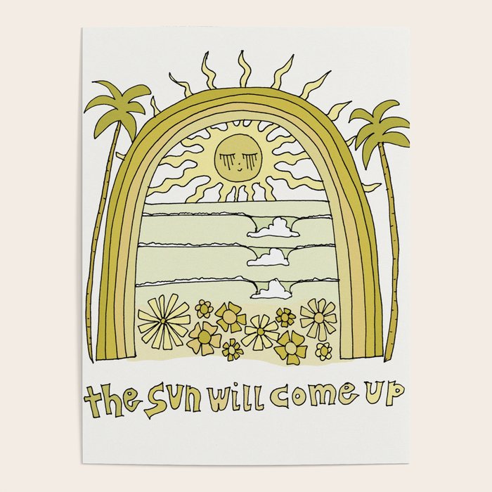 the sun will come up // retro surf art by surfy birdy Poster Gallery Image 4