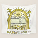 the sun will come up // retro surf art by surfy birdy Wall Tapestry Gallery Image 4