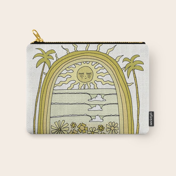 the sun will come up // retro surf art by surfy birdy Carry All Pouch Gallery Image 1