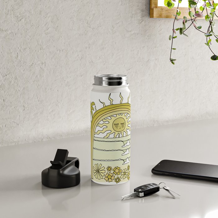 the sun will come up // retro surf art by surfy birdy Water Bottle Gallery Image 4