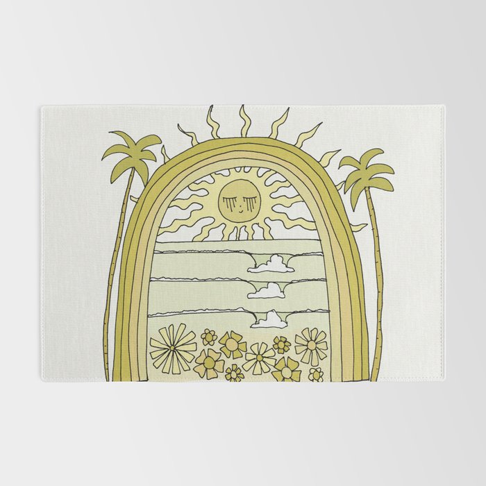 the sun will come up // retro surf art by surfy birdy Rug Gallery Image 2
