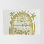 the sun will come up // retro surf art by surfy birdy Rug Gallery Image 2