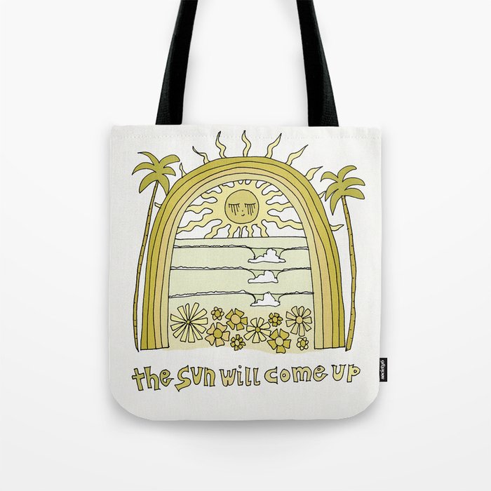 the sun will come up // retro surf art by surfy birdy Tote Bag Gallery Image 1