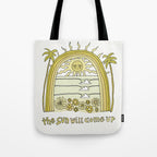 the sun will come up // retro surf art by surfy birdy Tote Bag Gallery Image 1