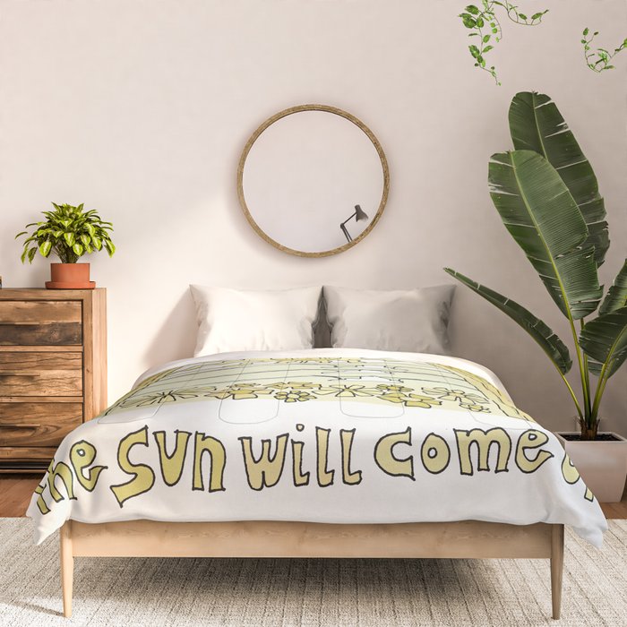 the sun will come up // retro surf art by surfy birdy Comforter Gallery Image 3