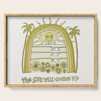 the sun will come up // retro surf art by surfy birdy Serving Tray Gallery Image 1