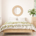 the sun will come up // retro surf art by surfy birdy Duvet Cover Gallery Image 3