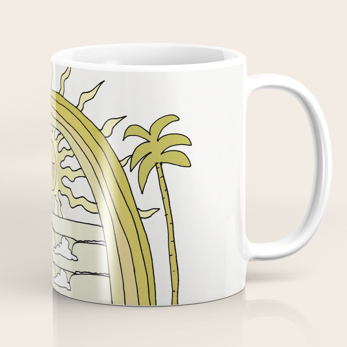 the sun will come up // retro surf art by surfy birdy Coffee Mug Gallery Image 1