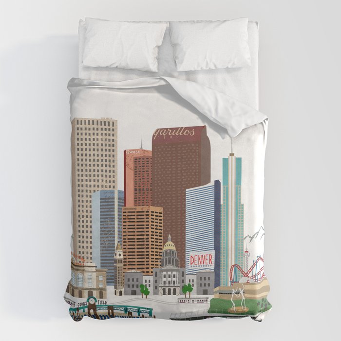 Denver Skyline Duvet Cover Gallery Image 1
