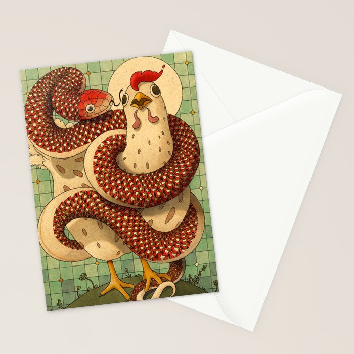 Chicken and the Snake Stationery Card Gallery Image 2