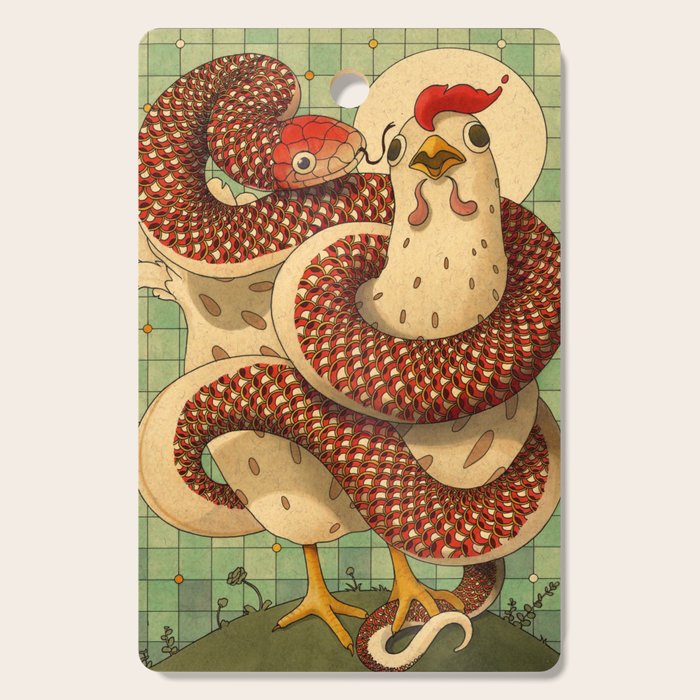 Chicken and the Snake Cutting Board Gallery Image 1