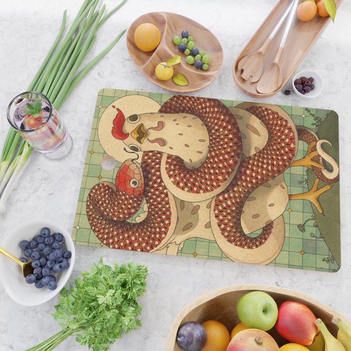 Chicken and the Snake Cutting Board Gallery Image 2