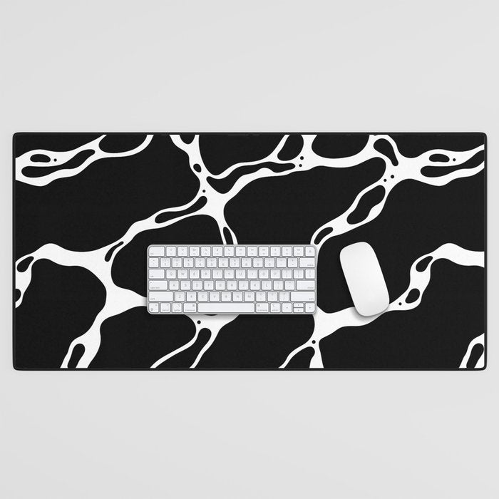 Black and white water wave ripple pattern Desk Mat Gallery Image 1