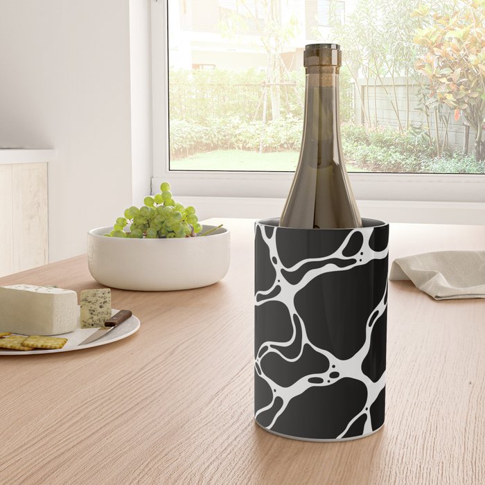 Black and white water wave ripple pattern Wine Chiller Gallery Image 4