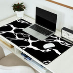 Black and white water wave ripple pattern Desk Mat Gallery Image 2