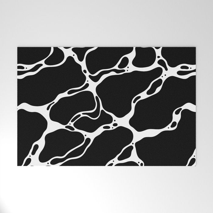Black and white water wave ripple pattern Welcome Mat Gallery Image 1
