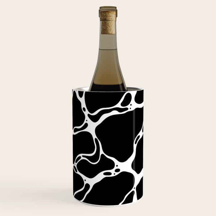 Black and white water wave ripple pattern Wine Chiller Gallery Image 1