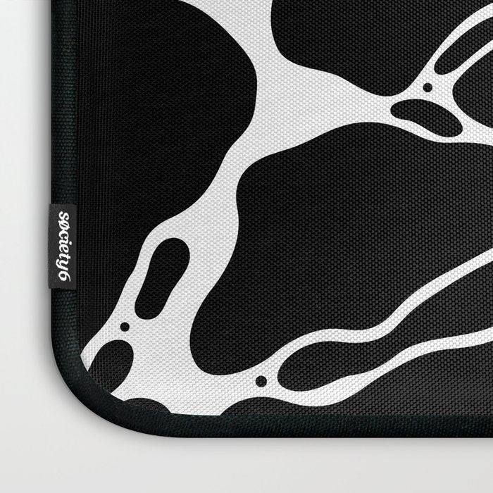 Black and white water wave ripple pattern Laptop Sleeve Gallery Image 3