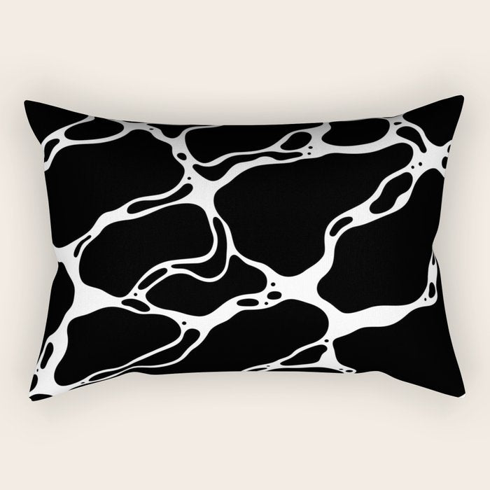 Black and white water wave ripple pattern Rectangular Pillow Gallery Image 2