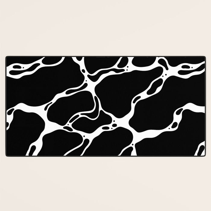 Black and white water wave ripple pattern Desk Mat Gallery Image 3