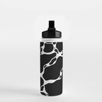 Black and white water wave ripple pattern Water Bottle Gallery Image 2