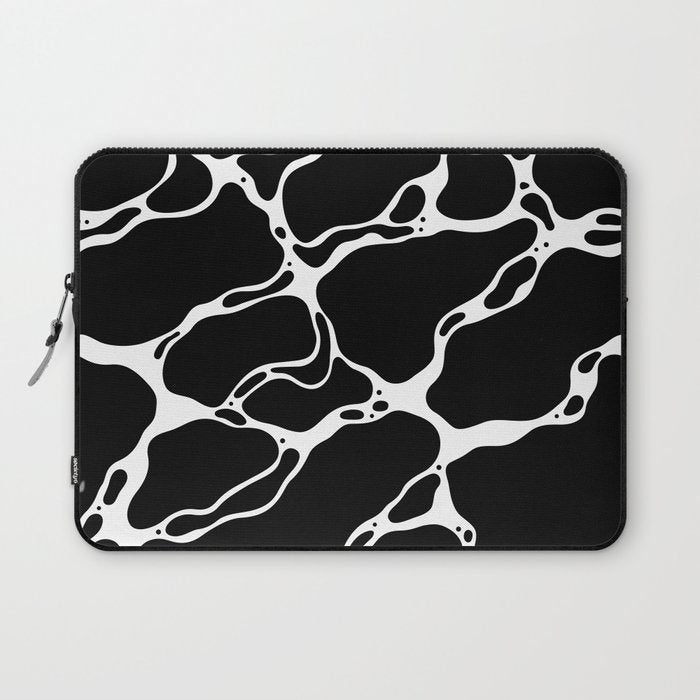 Black and white water wave ripple pattern Laptop Sleeve Gallery Image 1