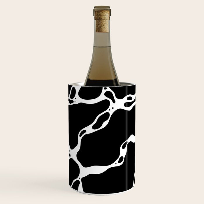 Black and white water wave ripple pattern Wine Chiller Gallery Image 3
