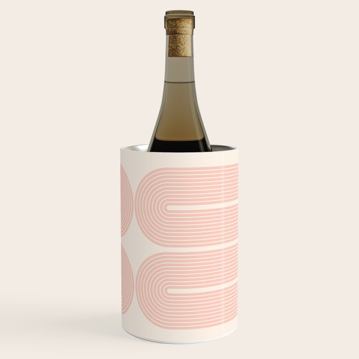 Mid Century Modern Geometric 43 in Coral Orange (Rainbow and Sun Abstraction) Wine Chiller Gallery Image 1