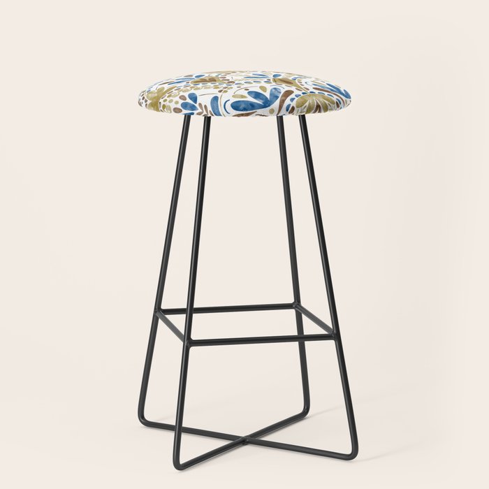 Whimsical Botanical Tile Stool Gallery Image 1