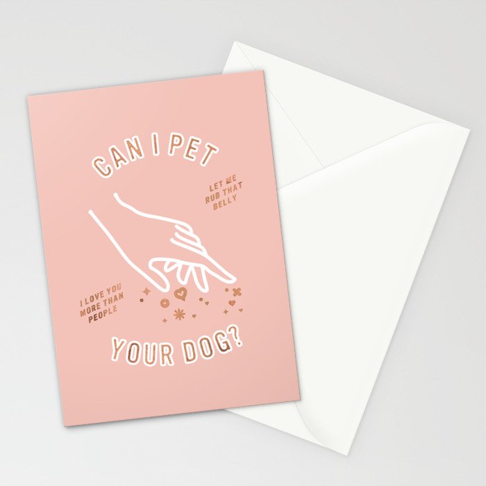 Can I Pet Your Dog - Rose Gold & Blush Palette Stationery Card Gallery Image 2