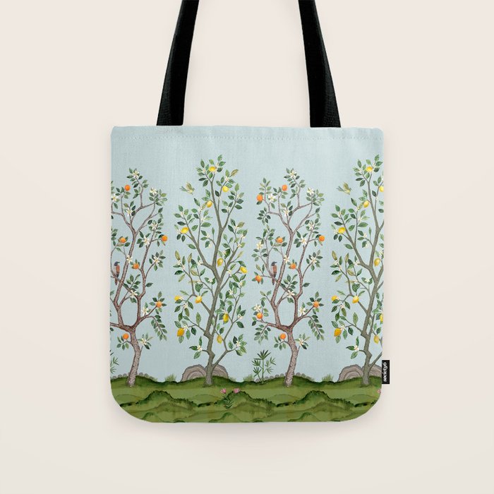 Chinoiserie Citrus Grove Mural Multicolor Tote Bag Gallery Image 1