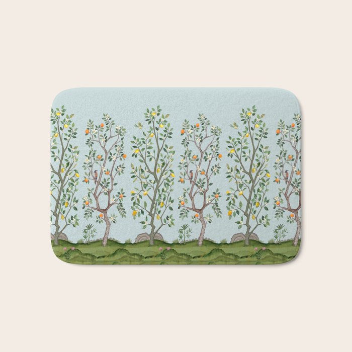 Chinoiserie Citrus Grove Mural Multicolor Bath Mat Gallery Image 1