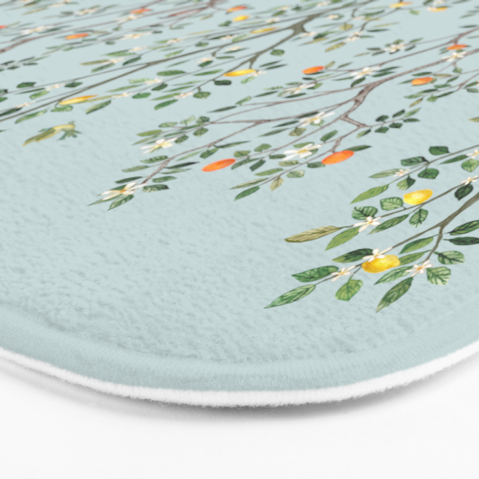 Chinoiserie Citrus Grove Mural Multicolor Bath Mat Gallery Image 3