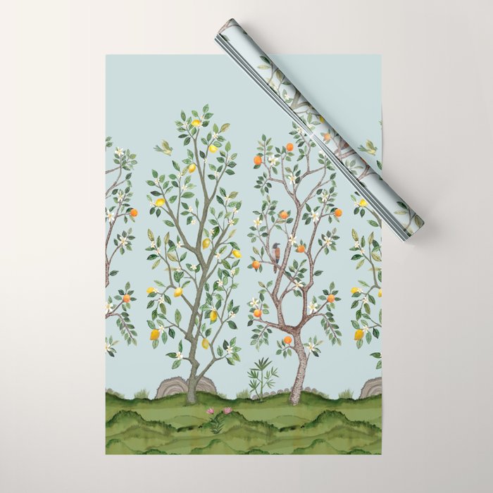 Chinoiserie Citrus Grove Mural Multicolor Wrapping Paper Gallery Image 1