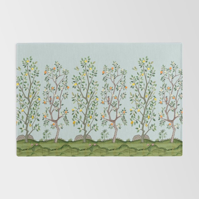 Chinoiserie Citrus Grove Mural Multicolor Rug Gallery Image 2
