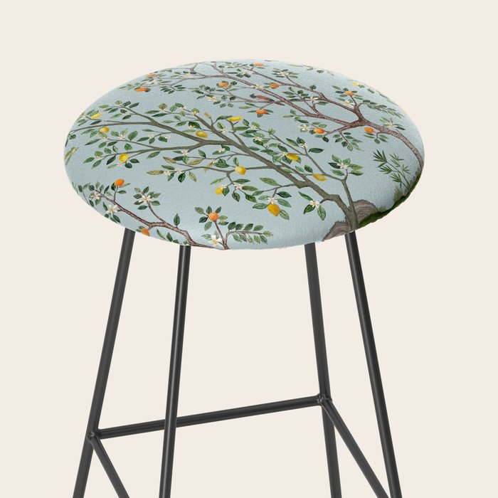 Chinoiserie Citrus Grove Mural Multicolor Stool Gallery Image 2