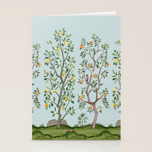 Chinoiserie Citrus Grove Mural Multicolor Stationery Card Gallery Image 1