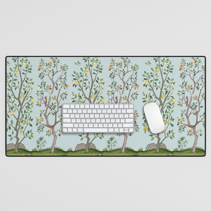 Chinoiserie Citrus Grove Mural Multicolor Desk Mat Gallery Image 1