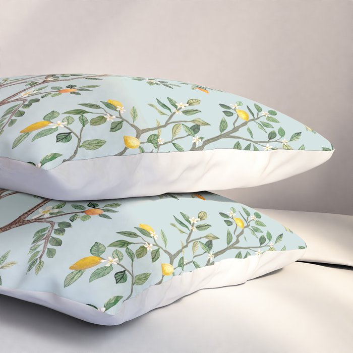 Chinoiserie Citrus Grove Mural Multicolor Pillow Sham Gallery Image 3