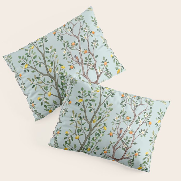 Chinoiserie Citrus Grove Mural Multicolor Pillow Sham Gallery Image 3