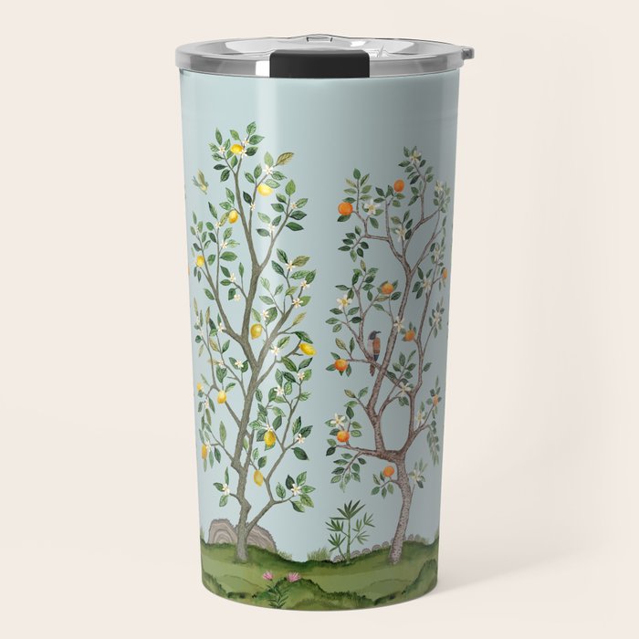 Chinoiserie Citrus Grove Mural Multicolor Travel Mug Gallery Image 1
