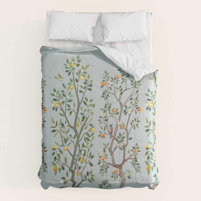 Chinoiserie Citrus Grove Mural Multicolor Comforter Gallery Image 1