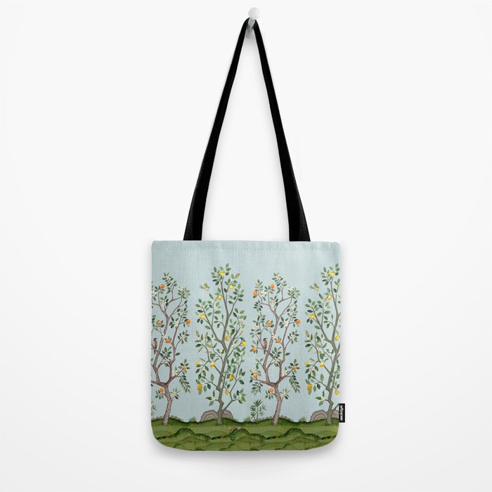 Chinoiserie Citrus Grove Mural Multicolor Tote Bag Gallery Image 2