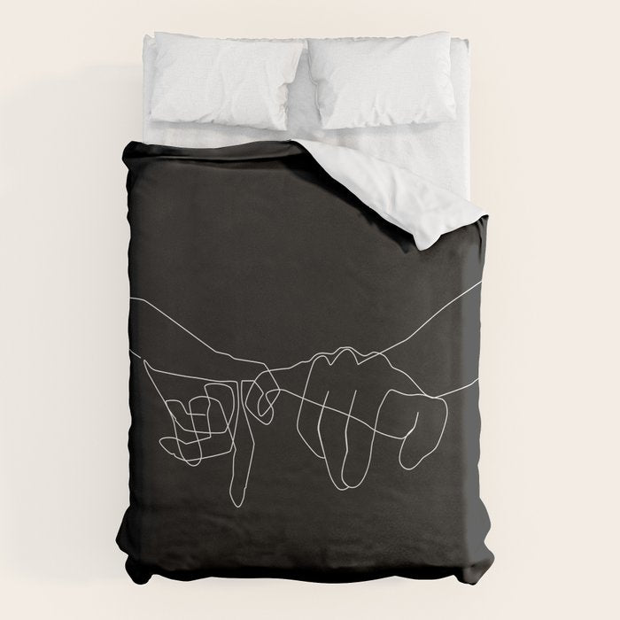 Black Pinky Swear Duvet Cover Gallery Image 1
