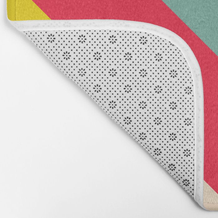 Retro Mid Century Beams | Bauhaus Geometric Pattern Bath Mat Gallery Image 2